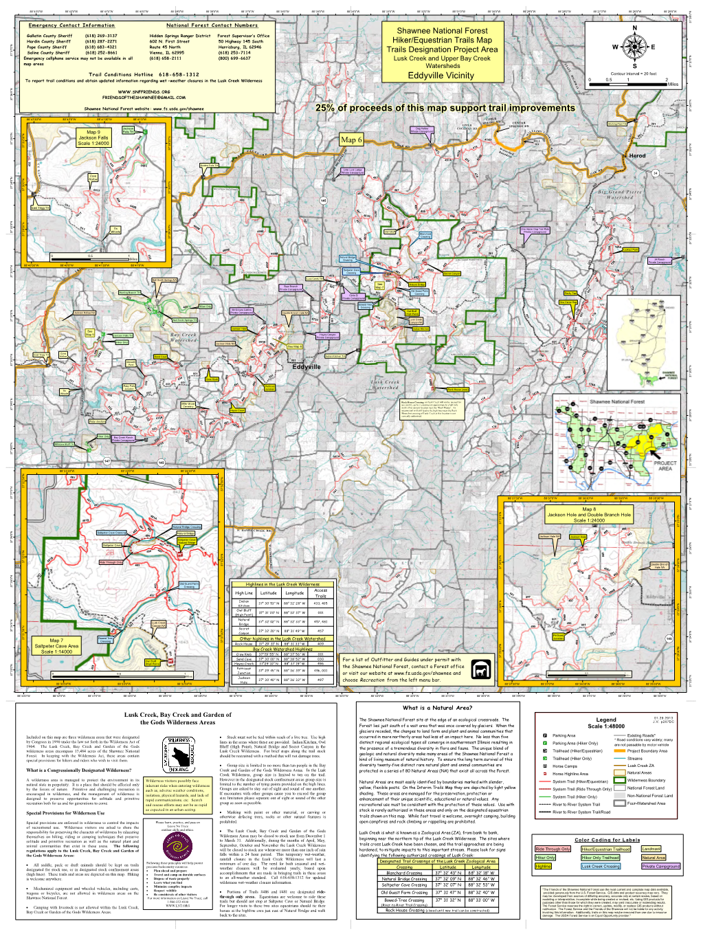 25% of Proceeds of This Map Support Trail Improvements Hiker Only 001E 88°42'30"W 88°42'0"W 88°41'30"W 88°41'0"W UPPER 467 SPRING RD CENTER Hitching Post TH 001 UPPER