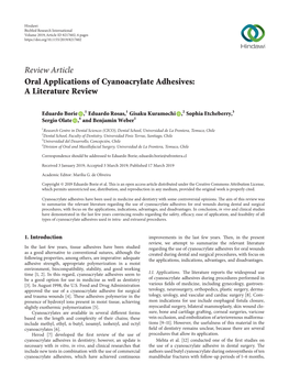 Oral Applications of Cyanoacrylate Adhesives: a Literature Review