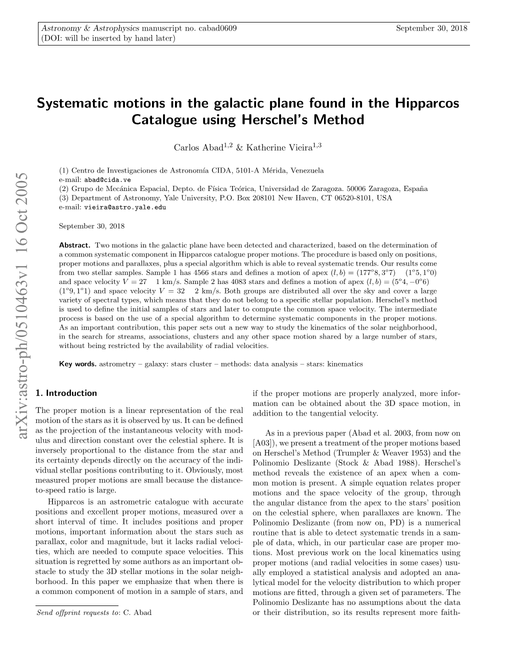 Systematic Motions in the Galactic Plane Found in the Hipparcos