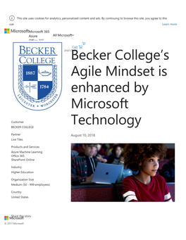 Becker Collegeâ•Žs Agile Mindset Is Enhanced by Microsoft Technol