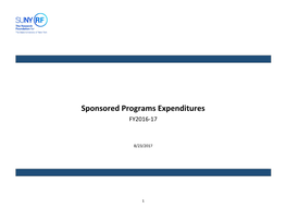 Sponsored Programs Expenditures FY2016-17