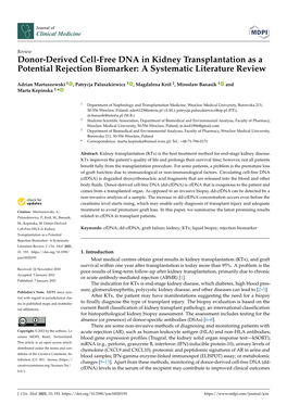 Donor-Derived Cell-Free DNA in Kidney Transplantation As a Potential Rejection Biomarker: a Systematic Literature Review