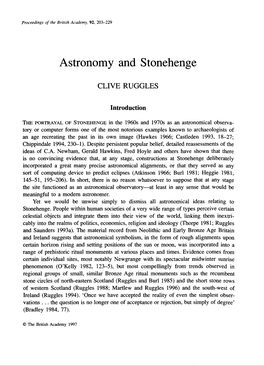 Astronomy and Stonehenge