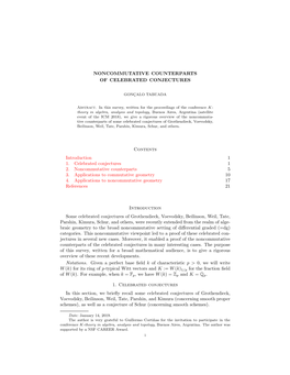 Noncommutative Counterparts of Celebrated Conjectures