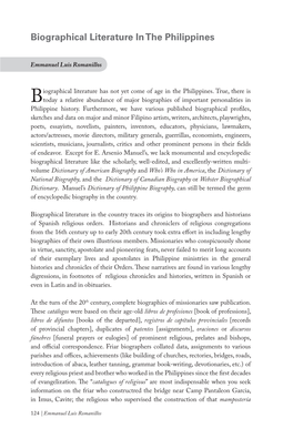 Biographical Literature in the Philippines