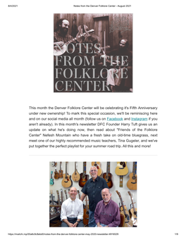 This Month the Denver Folklore Center Will Be