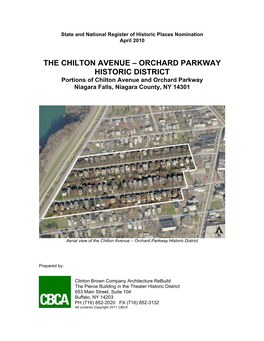 THE CHILTON AVENUE – ORCHARD PARKWAY HISTORIC DISTRICT Portions of Chilton Avenue and Orchard Parkway Niagara Falls, Niagara County, NY 14301