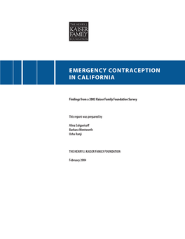 Emergency Contraception in California