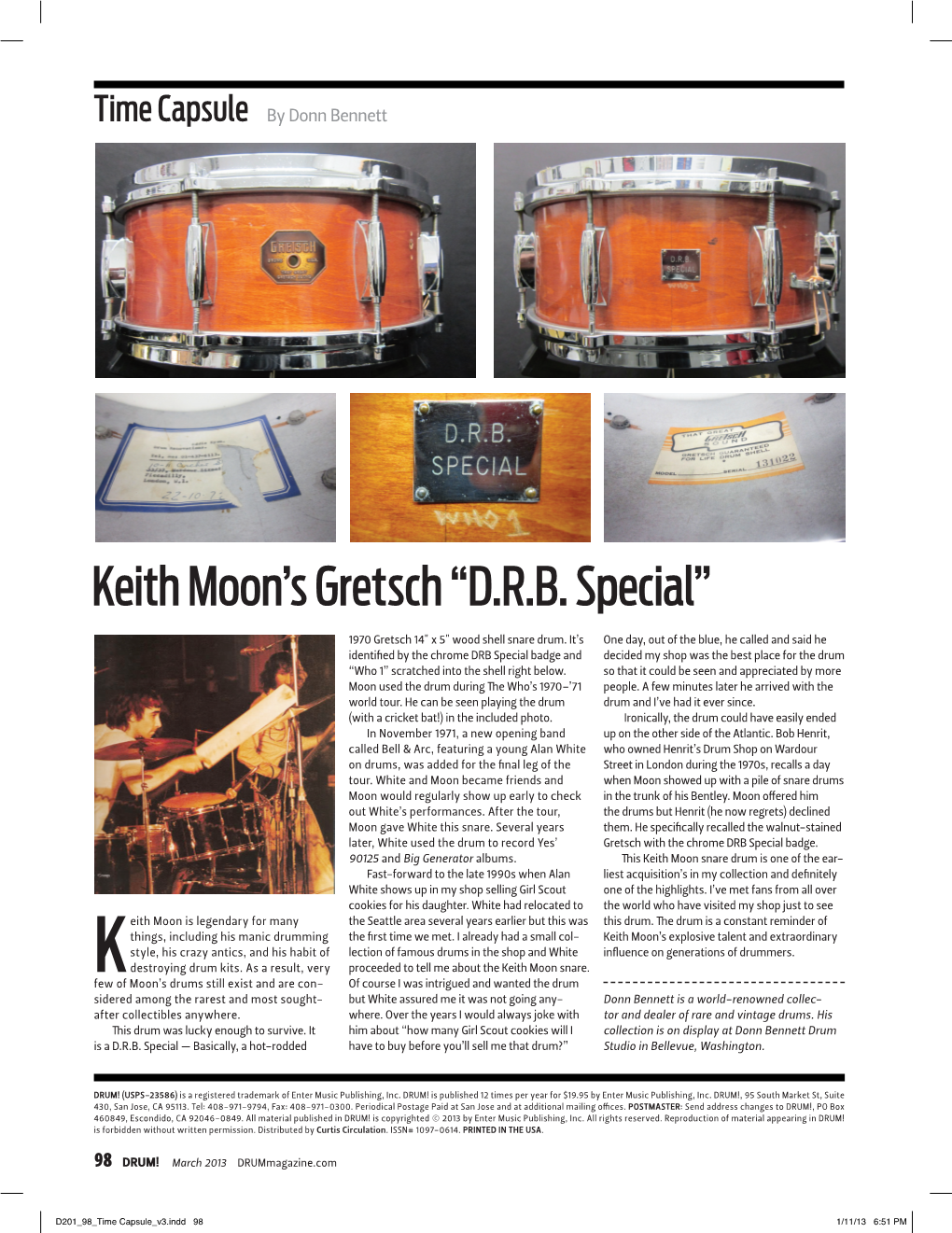 Keith Moon's Gretsch “D.R.B. Special”