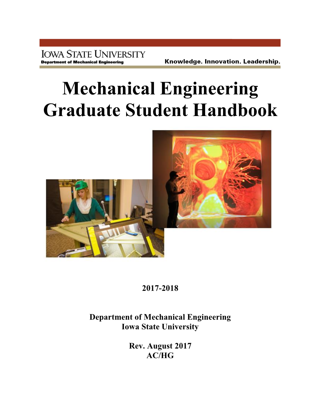 Mechanical Engineering Graduate Student Handbook