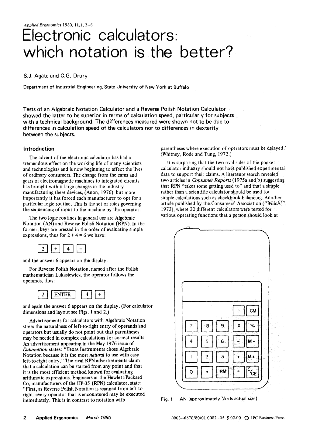 Electronic Calculators: Which Notation Is the Better?