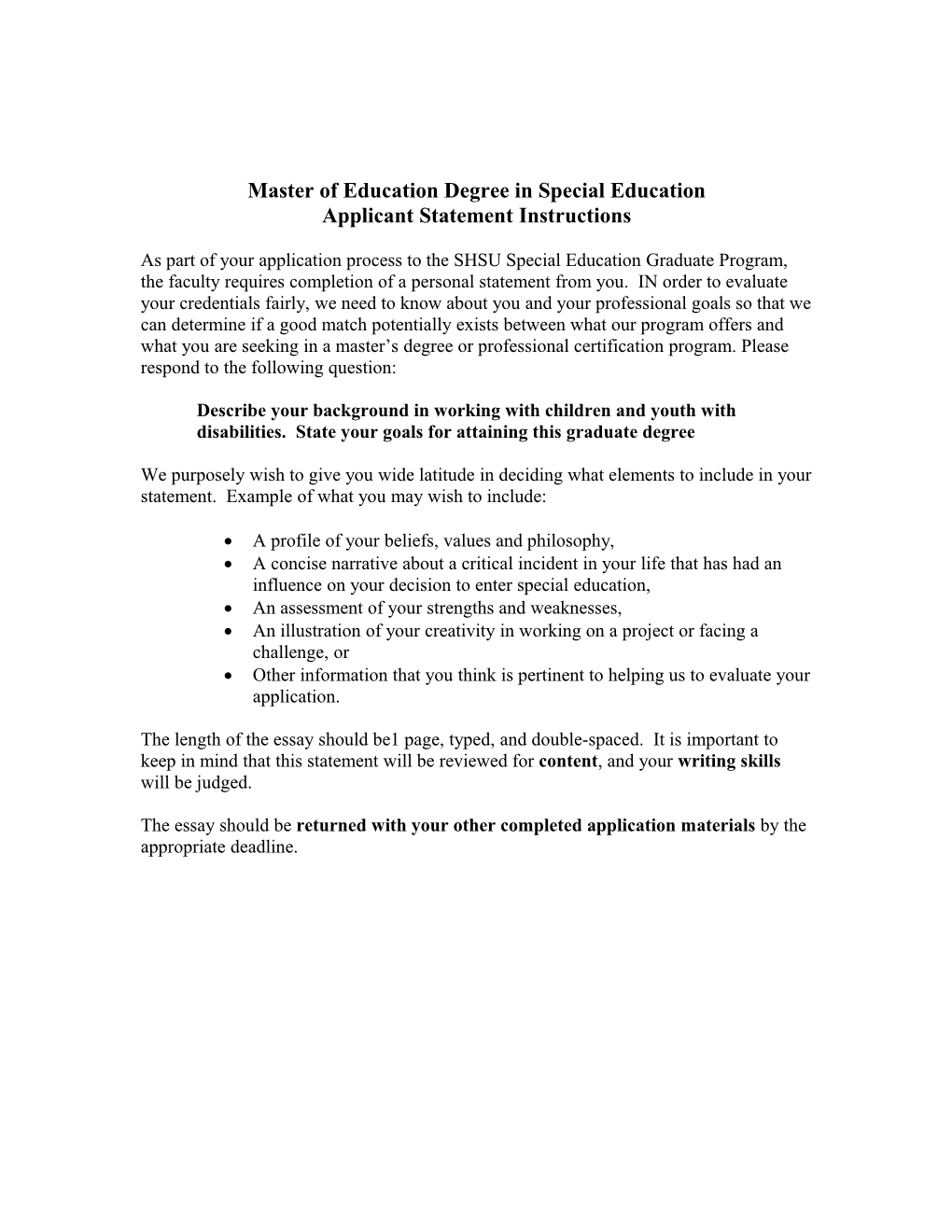 Master of Education Degree in Special Education