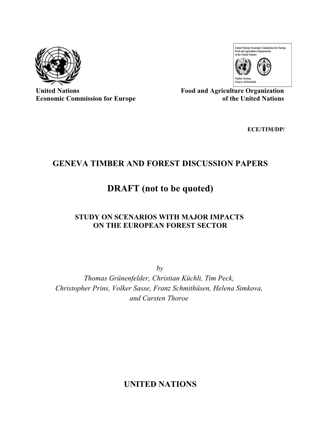 Forest Certificaton Update for the Ece Region, Summer 2001