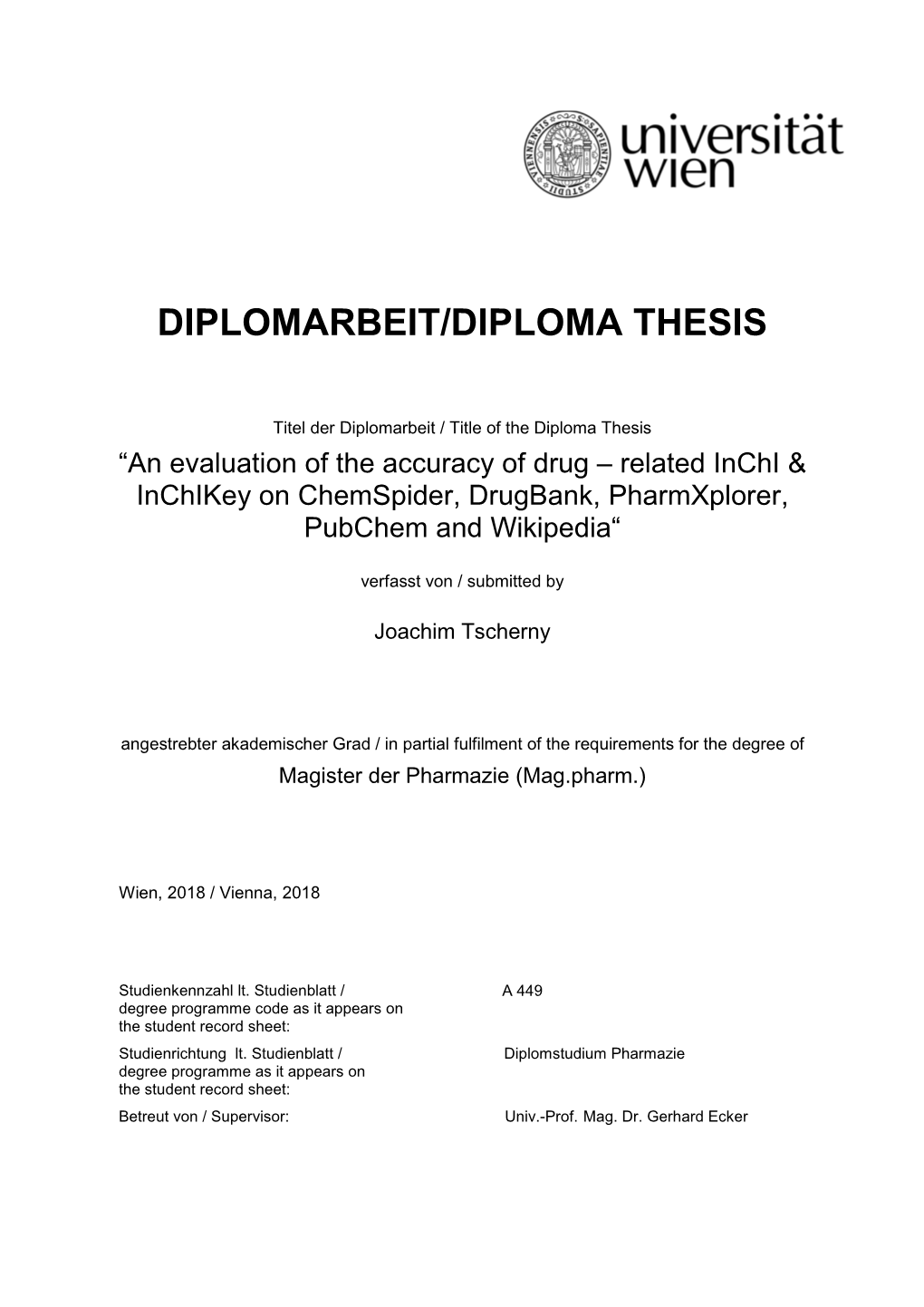 Diplomarbeit/Diploma Thesis