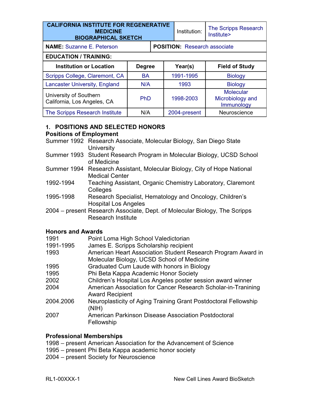 California Institute for Regenerative Medicine s1