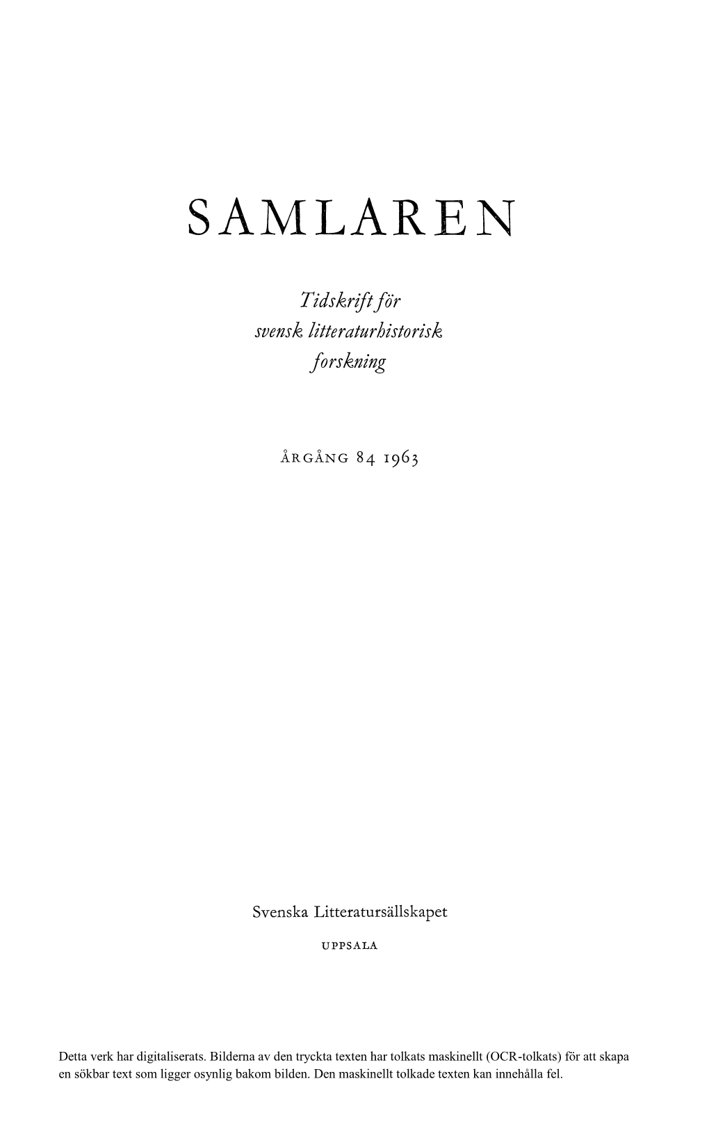 Svensk Litteraturhistorisk Bibliografi 80 (1961)