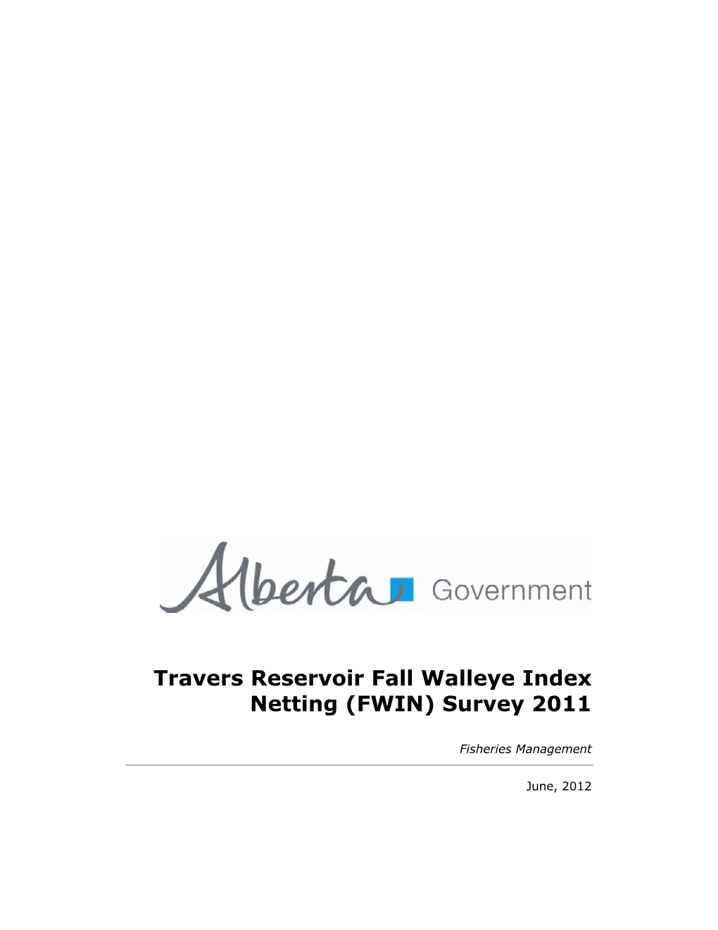 Travers Reservoir Fall Walleye Index Netting 2011