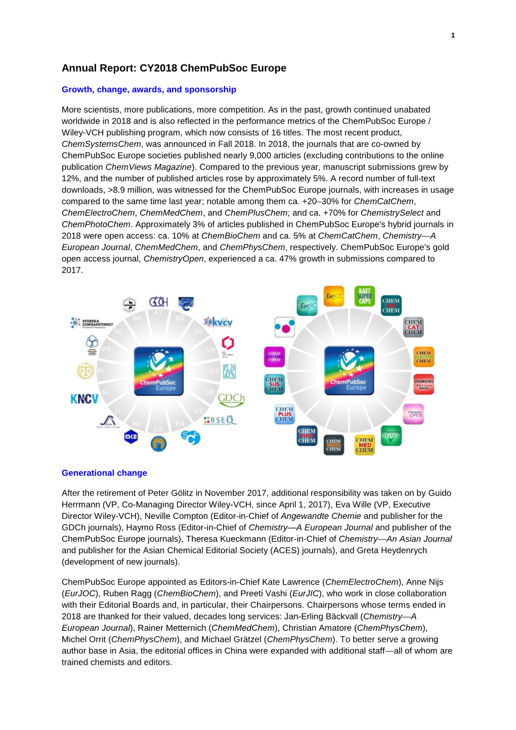 Annual Report: CY2018 Chempubsoc Europe