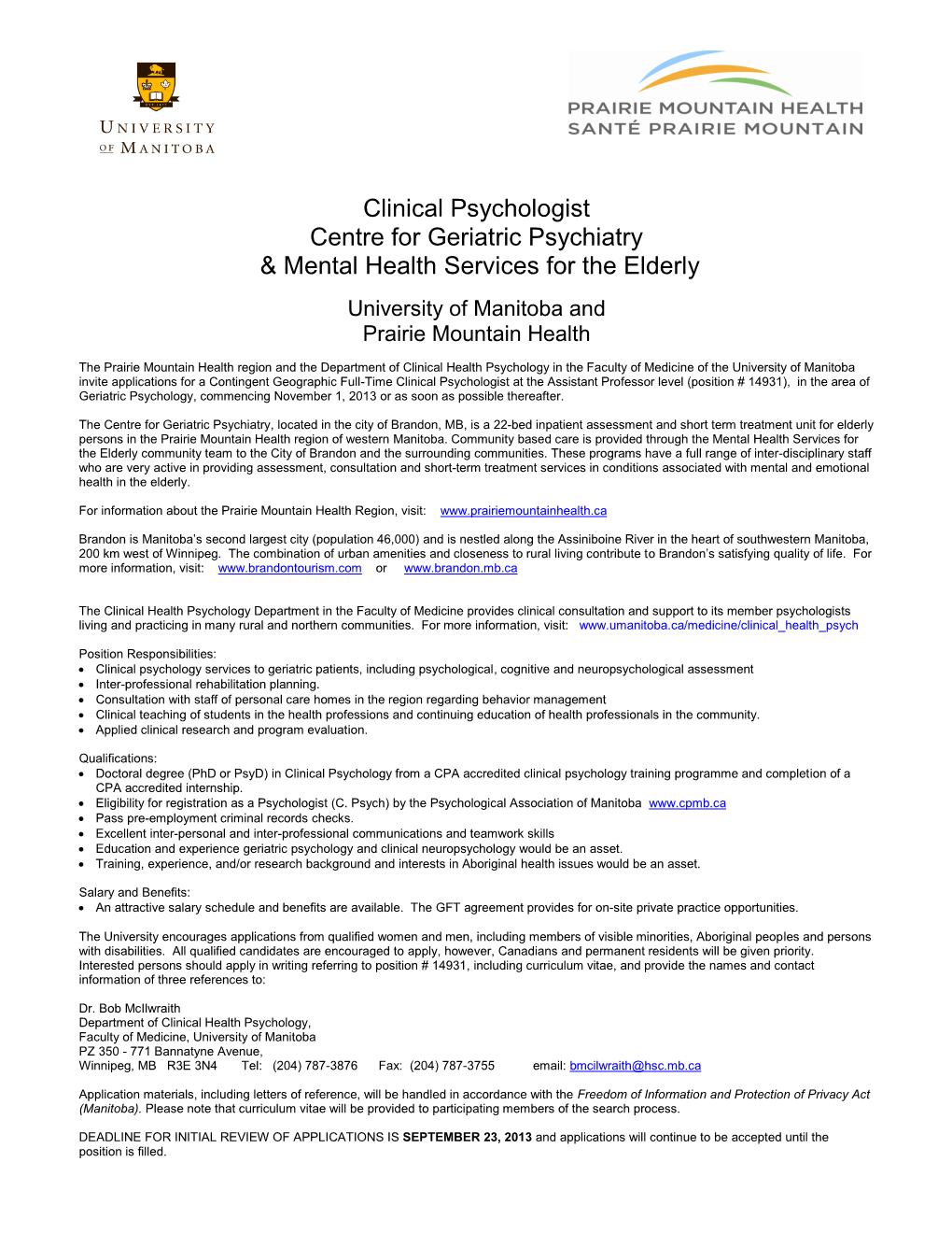 Children's Health Psychology / Neuropsychology / Mental Health