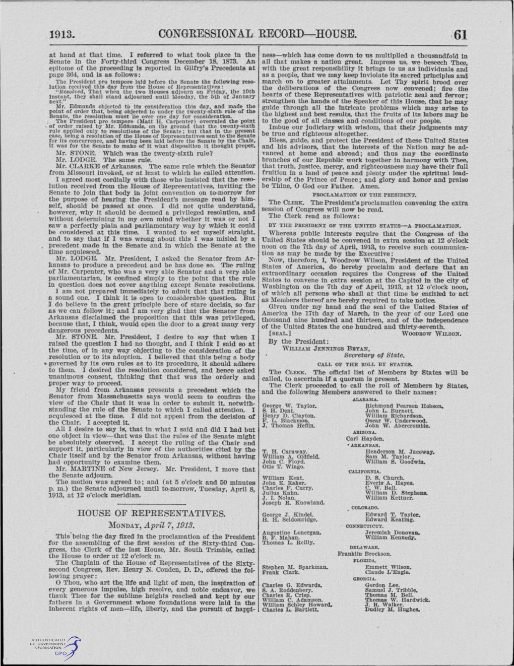 Congressional Record-House. 61