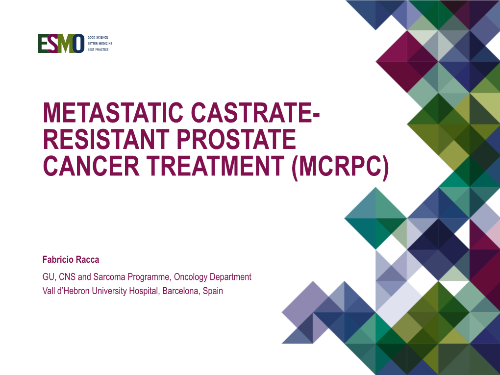 ESMO E-Learning Metastatic Castrate-Resistant Prostate Cancer