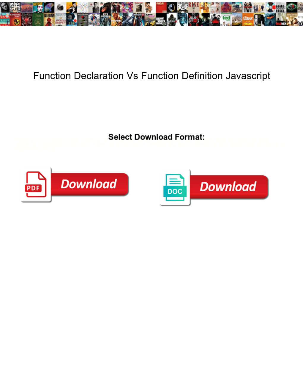 Function Declaration Vs Function Definition Javascript