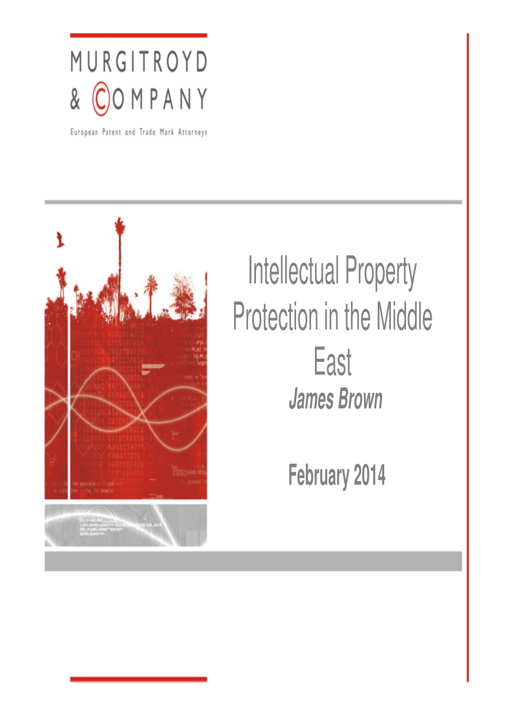 Intellectual Property Protection in the Middle East James Brown