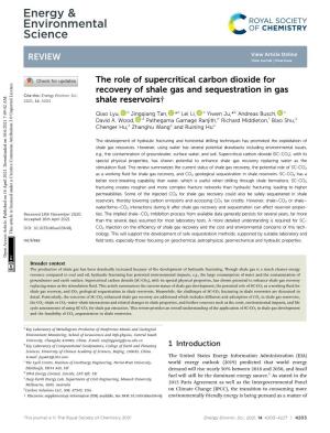 The Role of Supercritical Carbon Dioxide for Recovery of Shale Gas and Sequestration in Gas Cite This: Energy Environ