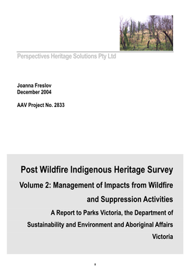 Post Wildfire Indigenous Heritage Survey
