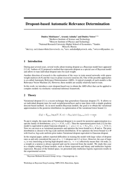 Dropout-Based Automatic Relevance Determination