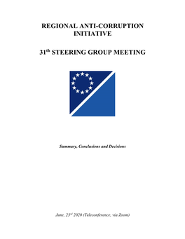 Regional Anti-Corruption Initiative 31 Steering Group Meeting