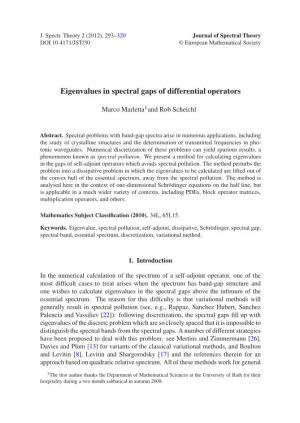 Eigenvalues in Spectral Gaps of Differential Operators