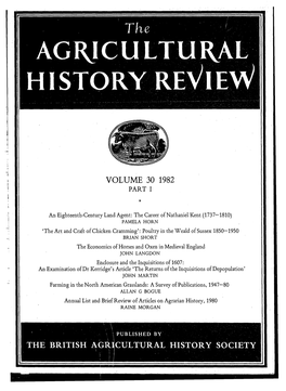 Agricultural History Review Volume 30 (1982)