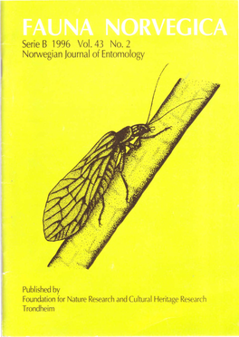 Serie B 1996 Vole 43 No.2 Norwegian Journal of Entomology