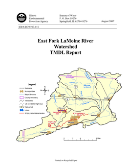 East Fork Lamoine River Watershed TMDL Report