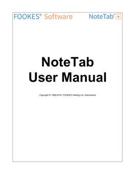 Notetab User Manual