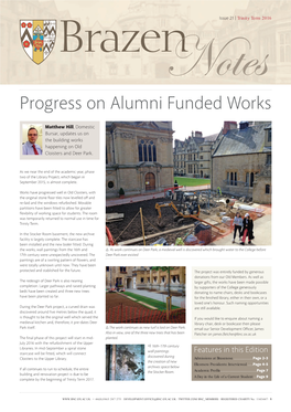 Progress on Alumni Funded Works