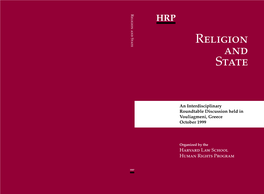 Religion and State HRP Religion and State