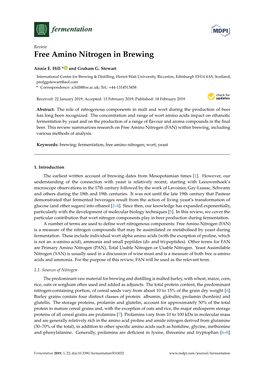 Free Amino Nitrogen in Brewing