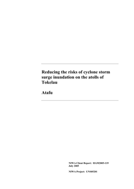 Reducing the Risks of Cyclone Storm Surge Inundation on the Atolls of Tokelau Atafu