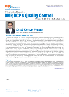 GMP, GCP & Quality Control