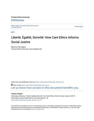 How Care Ethics Informs Social Justice