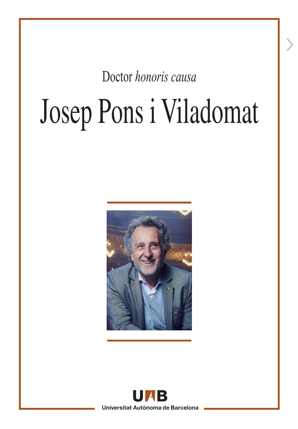 Honoris Causa Josep Pons I Viladomat Doctor Honoris Causa Josep Pons I Viladomat
