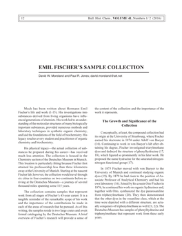 Emil Fischer's Sample Collection
