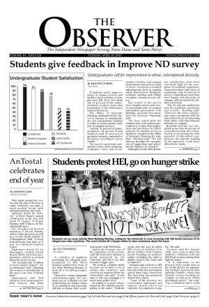 Students Give Feedback in Improve ND Survey Students Protest HEI
