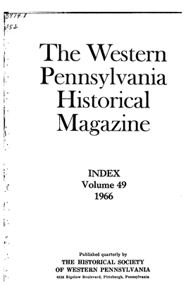 The Western Pennsylvania Historical Magazine