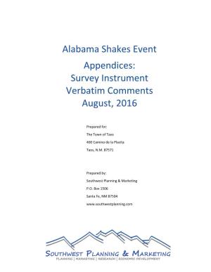 2016 Alabama Shakes in Taos Appendix