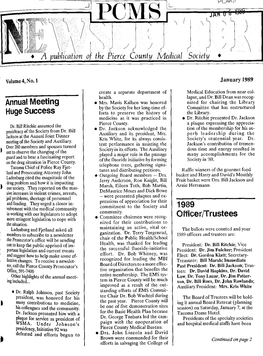 The Bulletin Pierce County Medical Society/PCMS Newsletter 1989