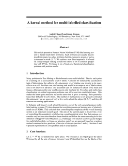 A Kernel Method for Multi-Labelled Classification