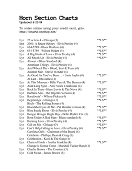 Horn Section Charts Updated 6-25-04